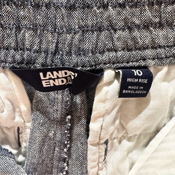 Lands' End High Rise Blue Linen Pants, Size 10 - Picture 3 of 7